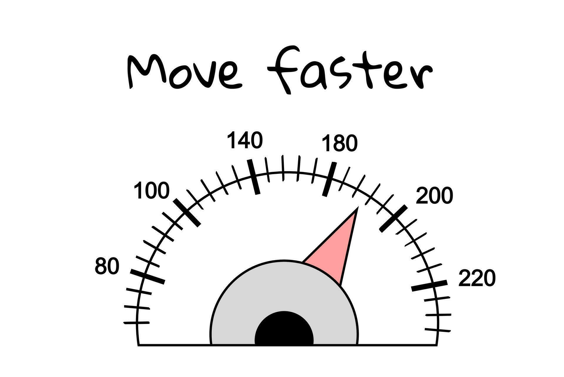 Speedometer. Move Faster. Doodle illustration 36146150 Vector Art at