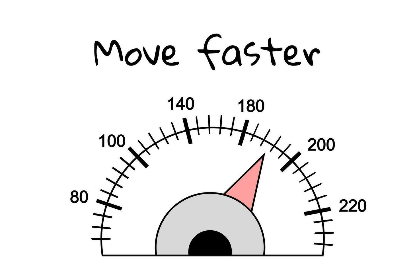 Speedometer. Move Faster. Doodle illustration vector