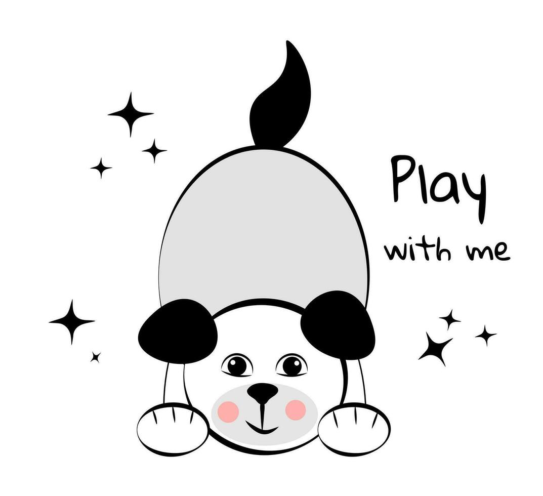 Dog on white background. Play With Me vector