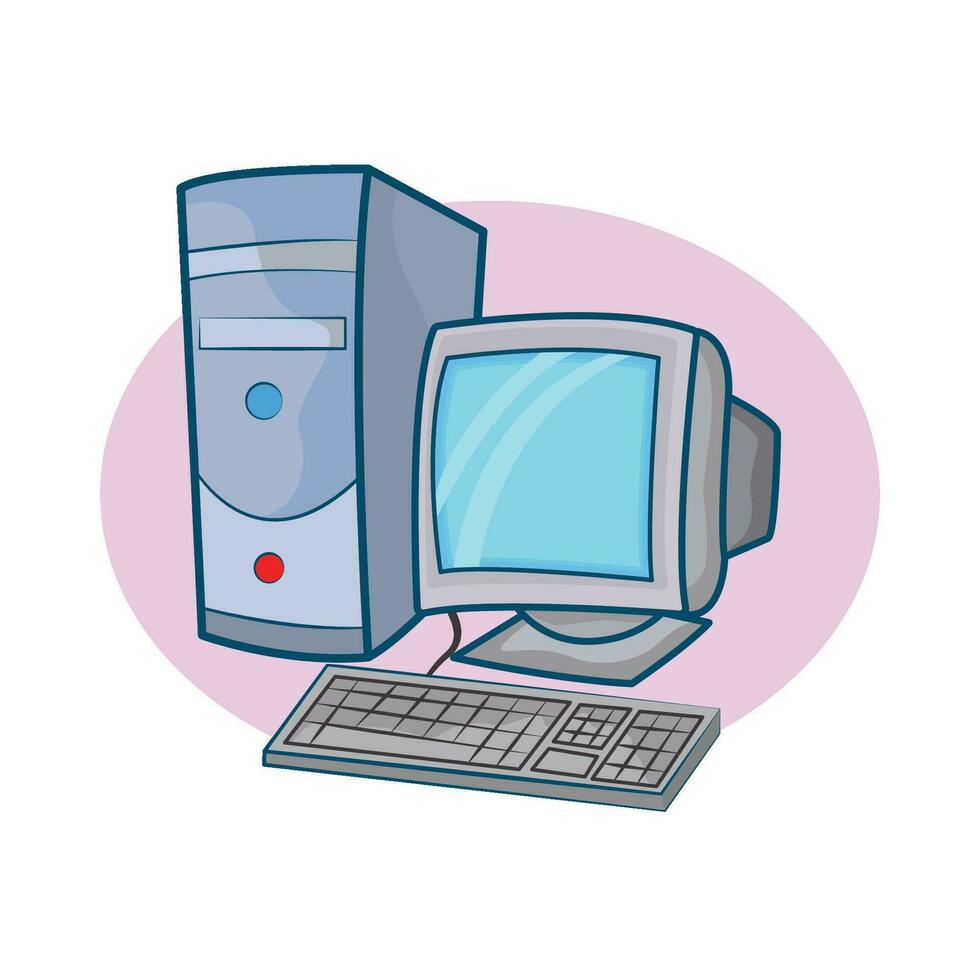 desktop computer illustration vector
