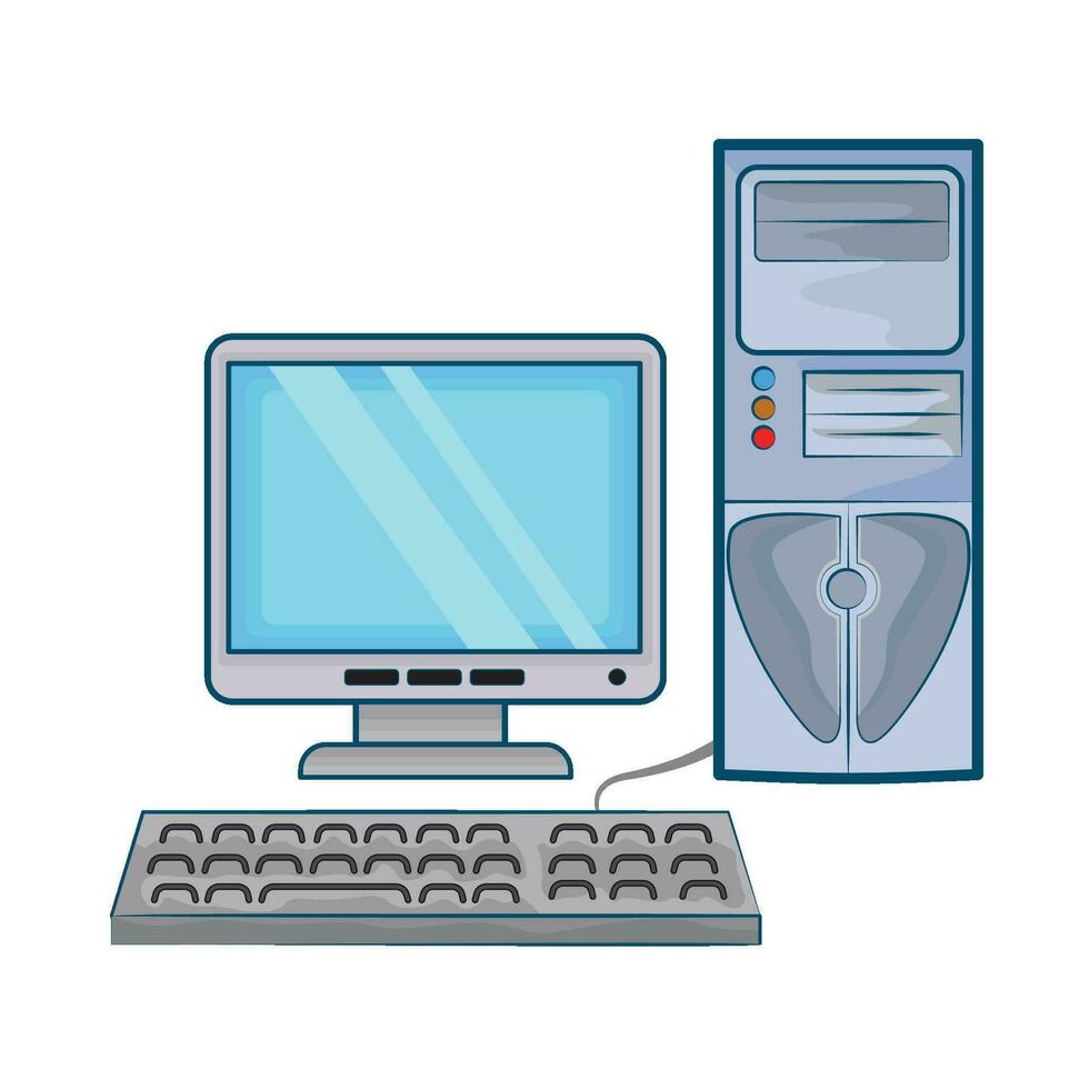 desktop computer illustration vector