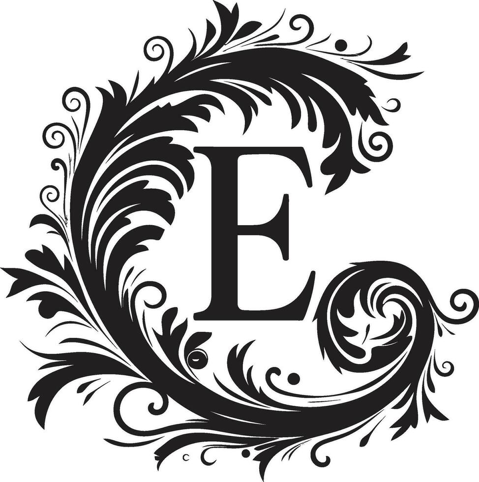 Elegant Flourish Sophisticated Font E Vector Art Enthralling Script Captivating Letter E Vector Typeface