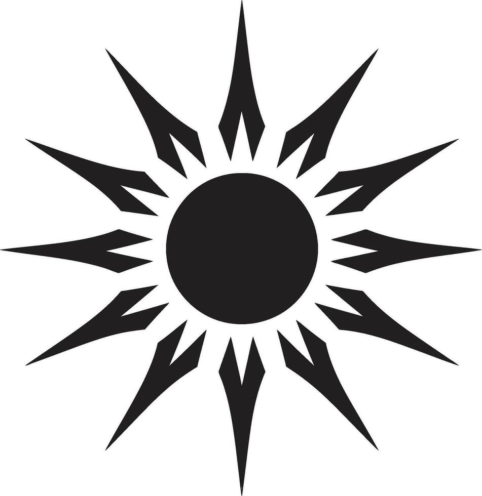 Glorious Gleaming Sun Insignia Vivid Verve Sun Icon vector