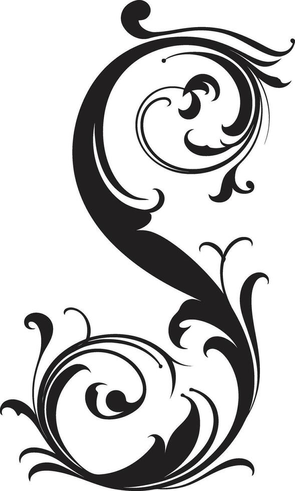 Sculpted Elegance Artistic Letter S Vector Art Seraphic Flourish Angelic Font S Vector
