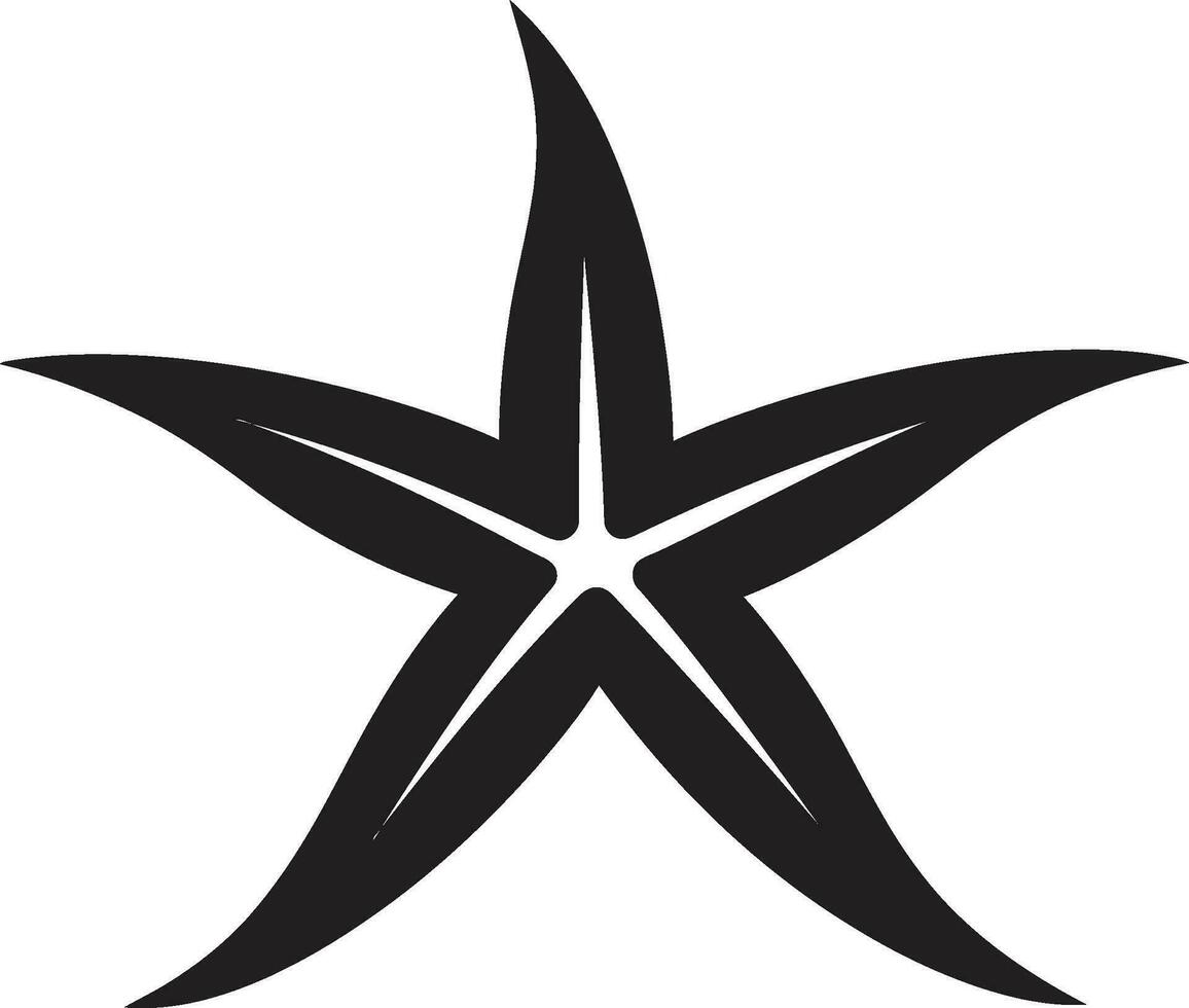 refinado oceánico gracia negro vector estrella de mar oceánico elegancia estrella de mar logo marca