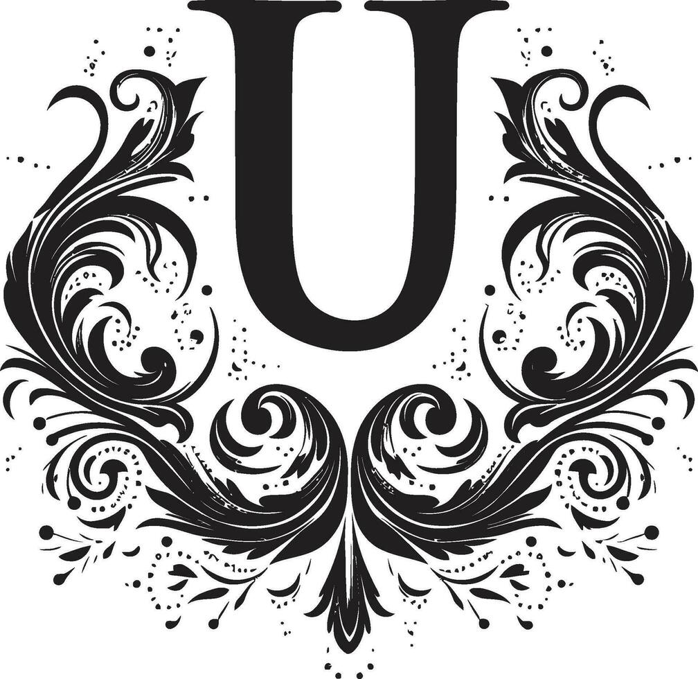 Unity Symphony Harmonious Font U Vector Utopia Flourish Ideal Letter U Vector Art