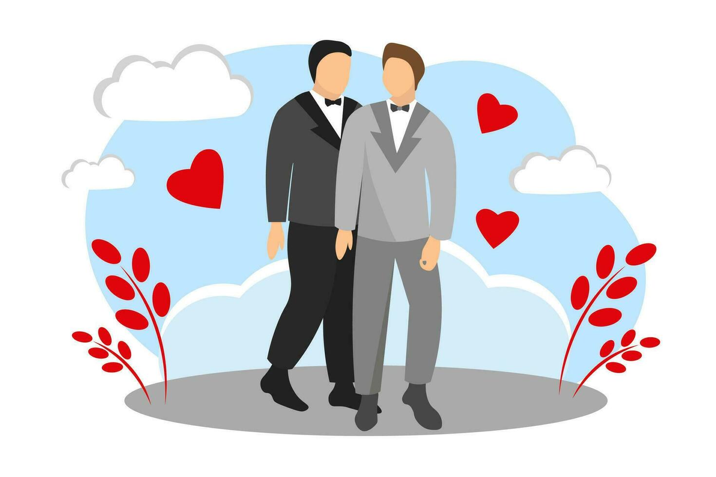 A homosexual couple. Wedding vector