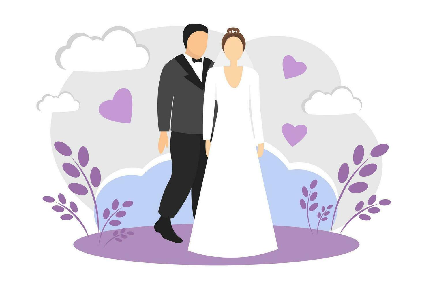 Bride and groom. Wedding vector