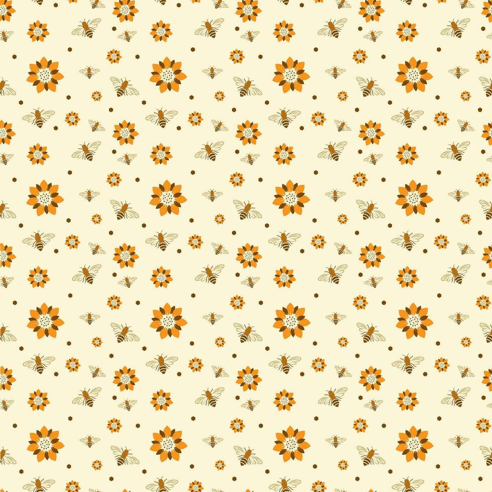 Seamless texture with bees vector