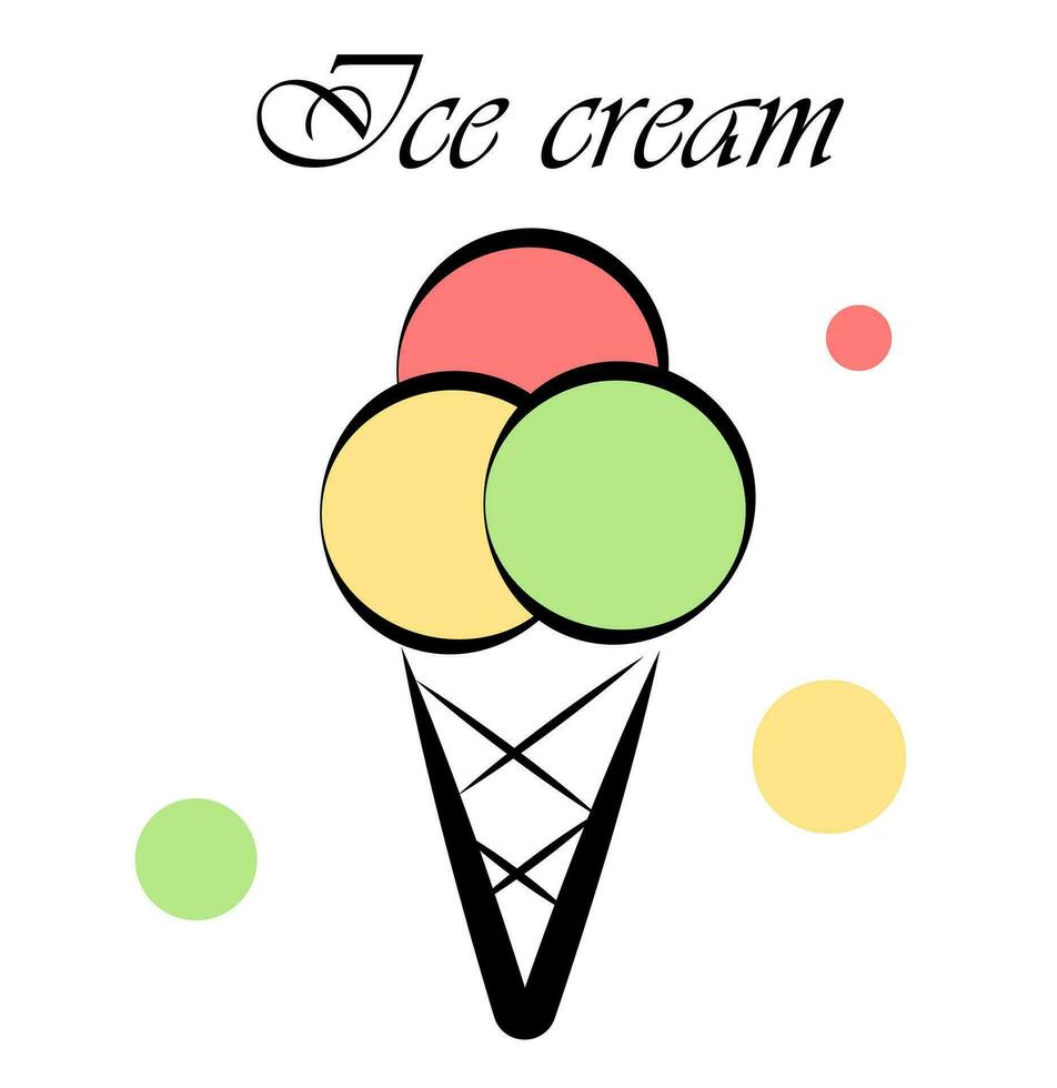 helado sobre un fondo blanco vector