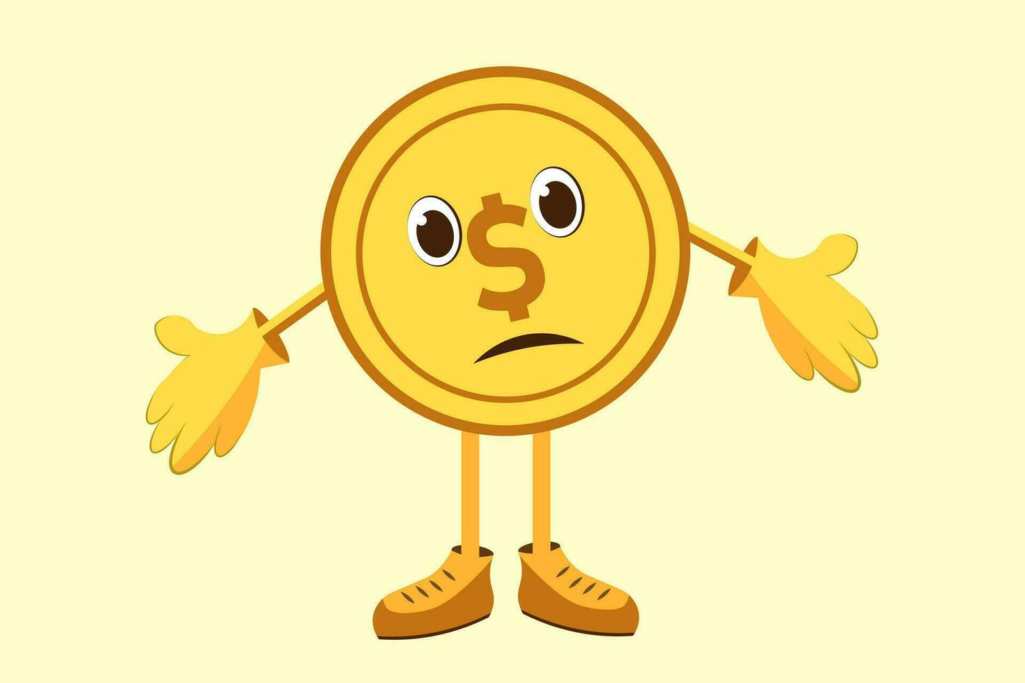 Dollar with arms and legs. Inflation vector