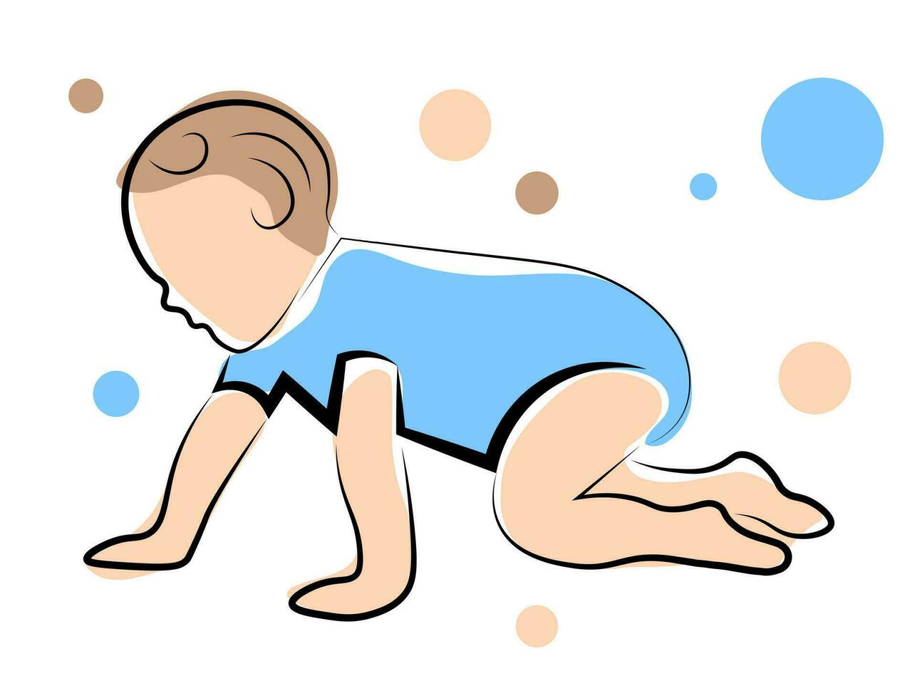 Baby crawling on the floor vector