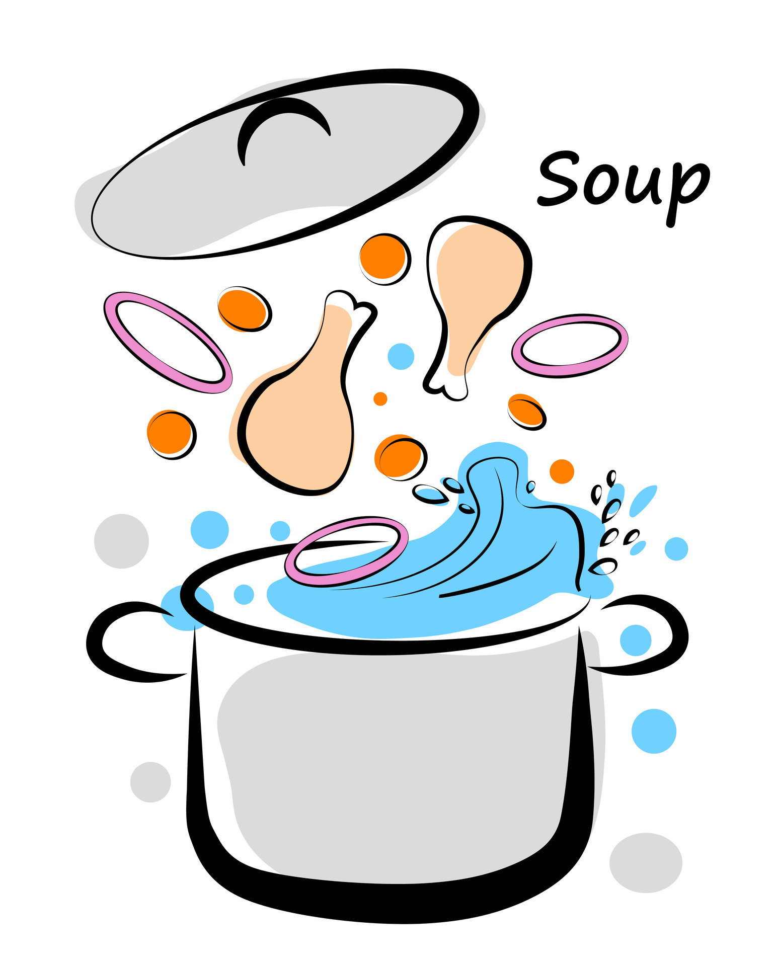 Pot of soup on white background 36146487 Vector Art at Vecteezy