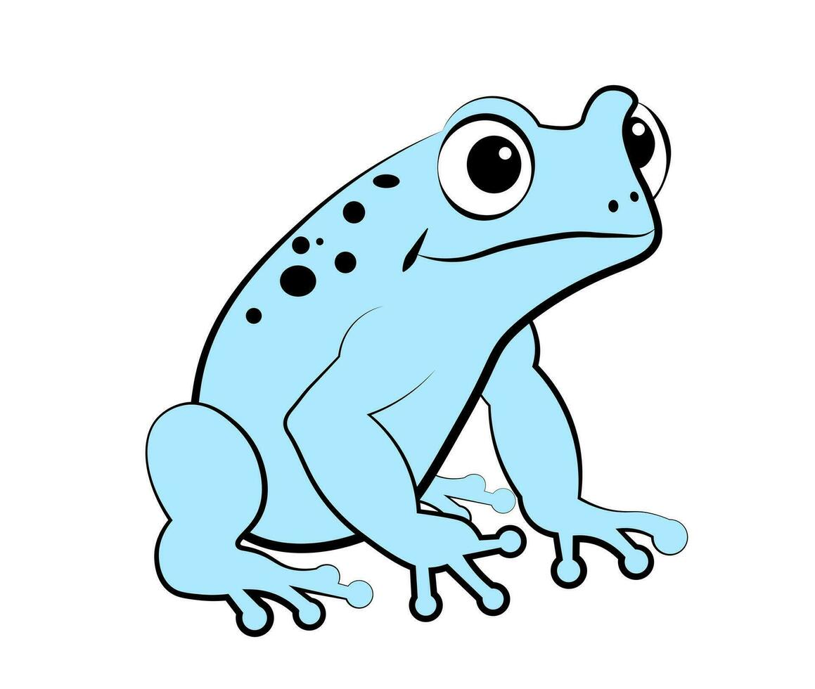 Blue frog on white background vector