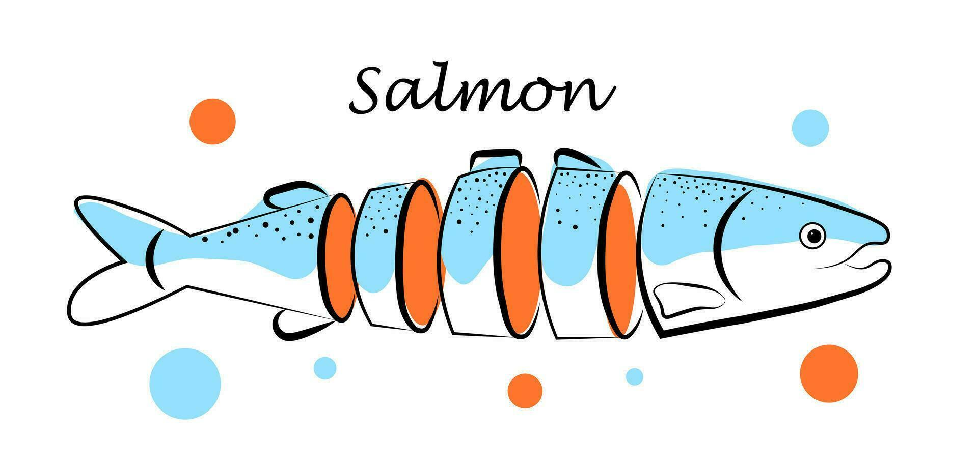 Salmon on a white background vector