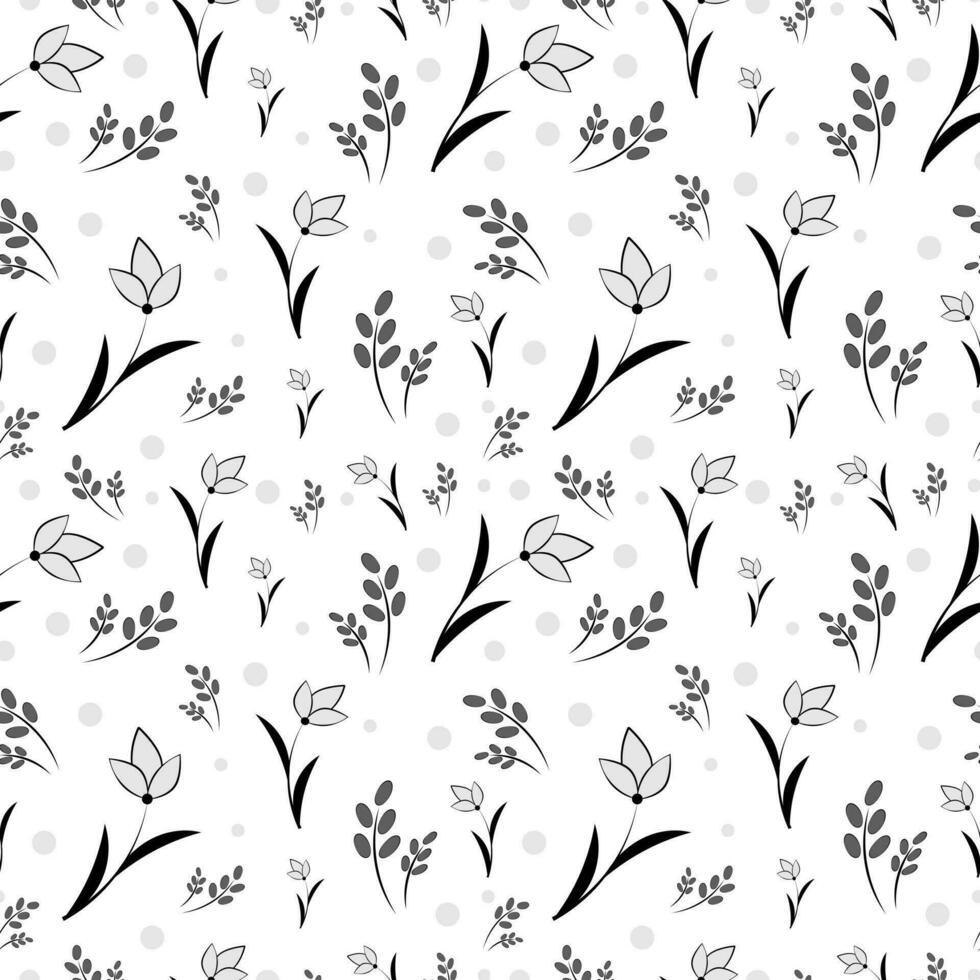 Seamless pattern with flowers on white background vector