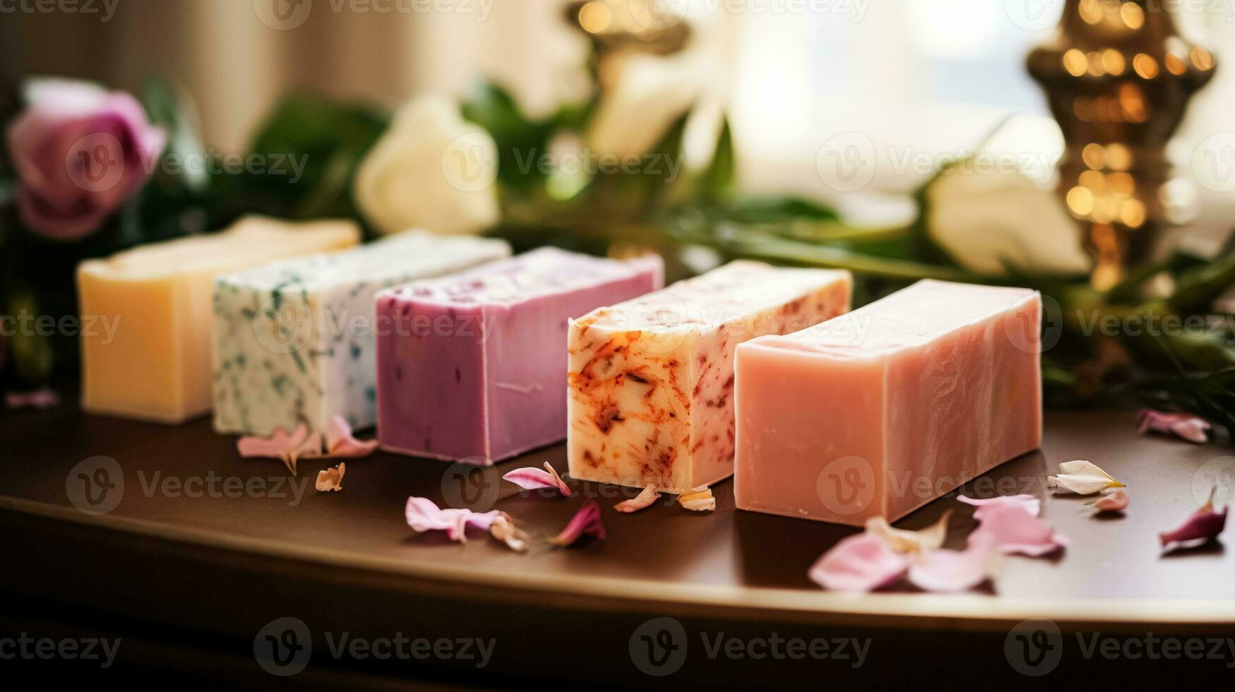 Homemade soap with floral scent photo