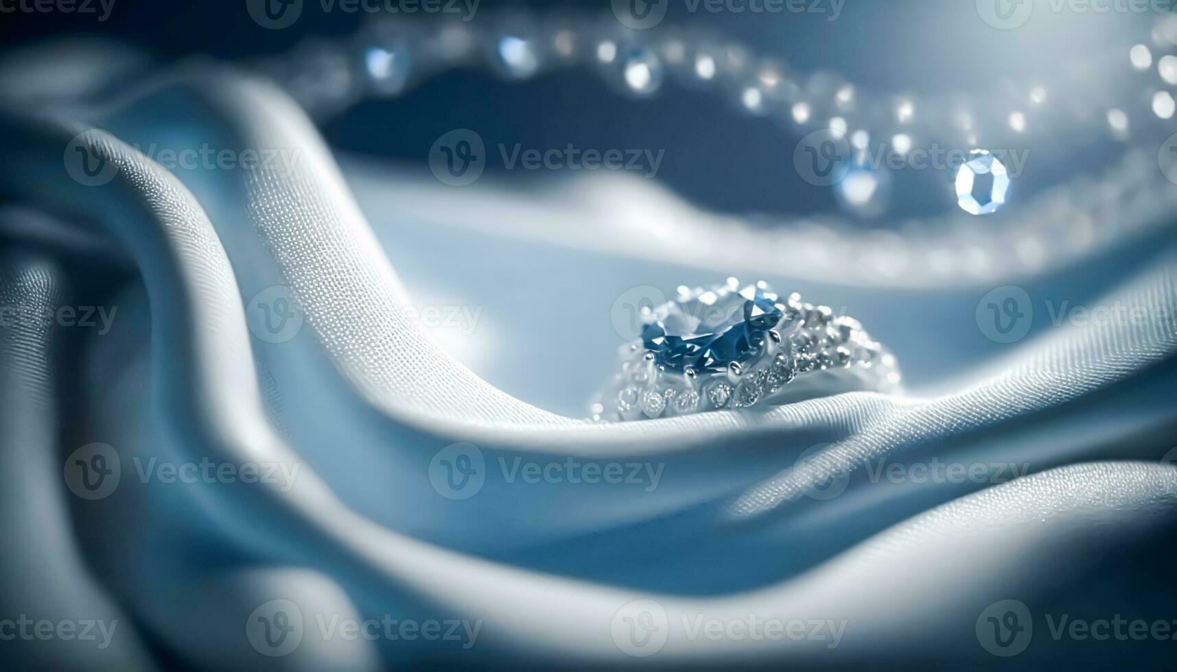 AI generated Blue diamond and white diamonds jewellery design collection gem masterpiece, luxury exclusive sapphire gemstone and exquisite premier bespoke jeweller custom-cut sapphires. Generative Ai photo