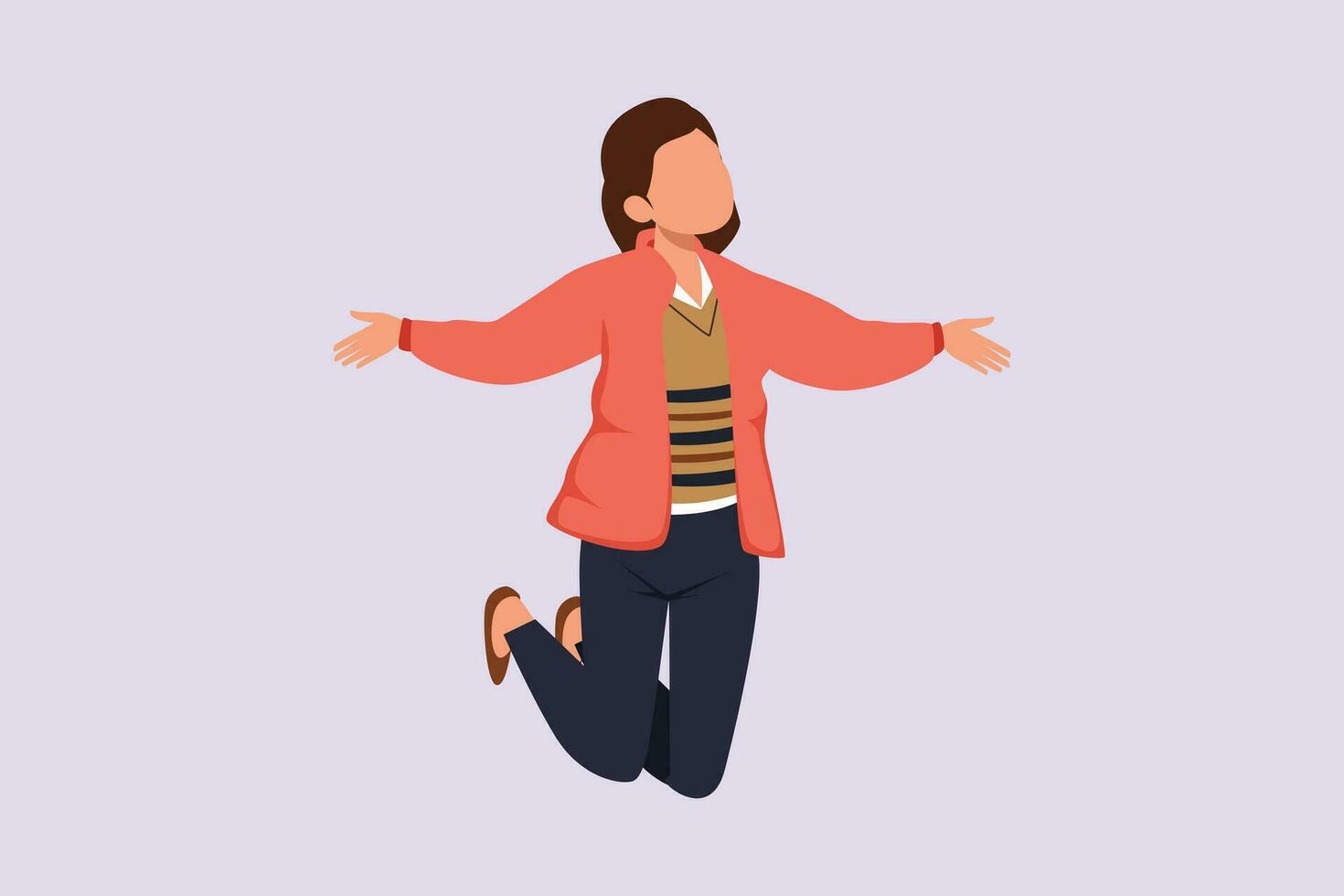 Happy jumping concept. Colored flat vector illustration isolated.
