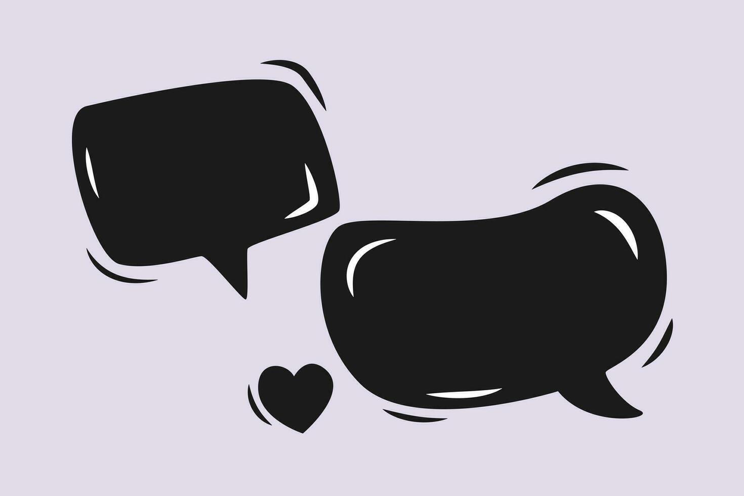 Trendy speech bubbles concept. Colored flat vector illustration isolated.