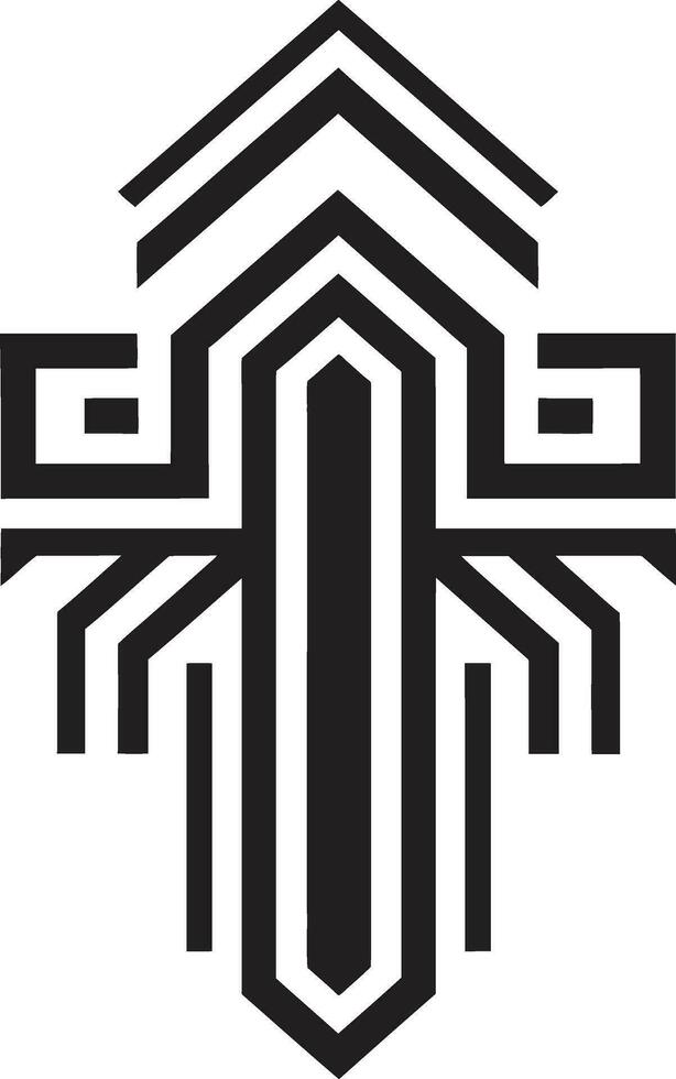 Geometric Deco Fusionary Elegance Logo Design Art Deco Angular Precision Geometric Vector Icon