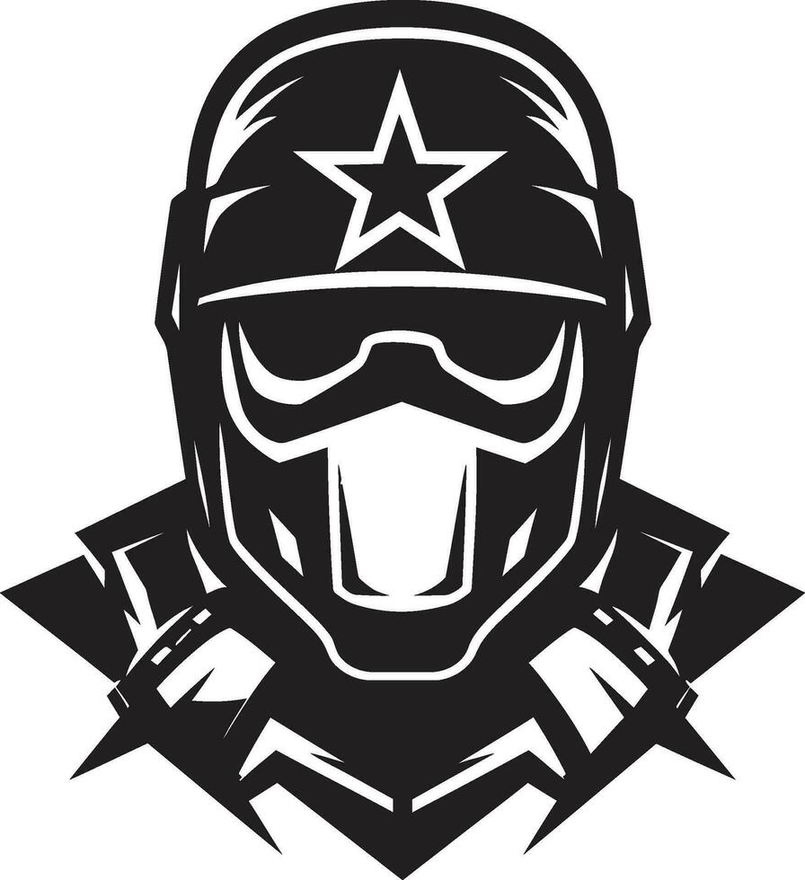 artesano de combate mascota vector logo icono guardián guerrero hombre del ejército mascota vector símbolo