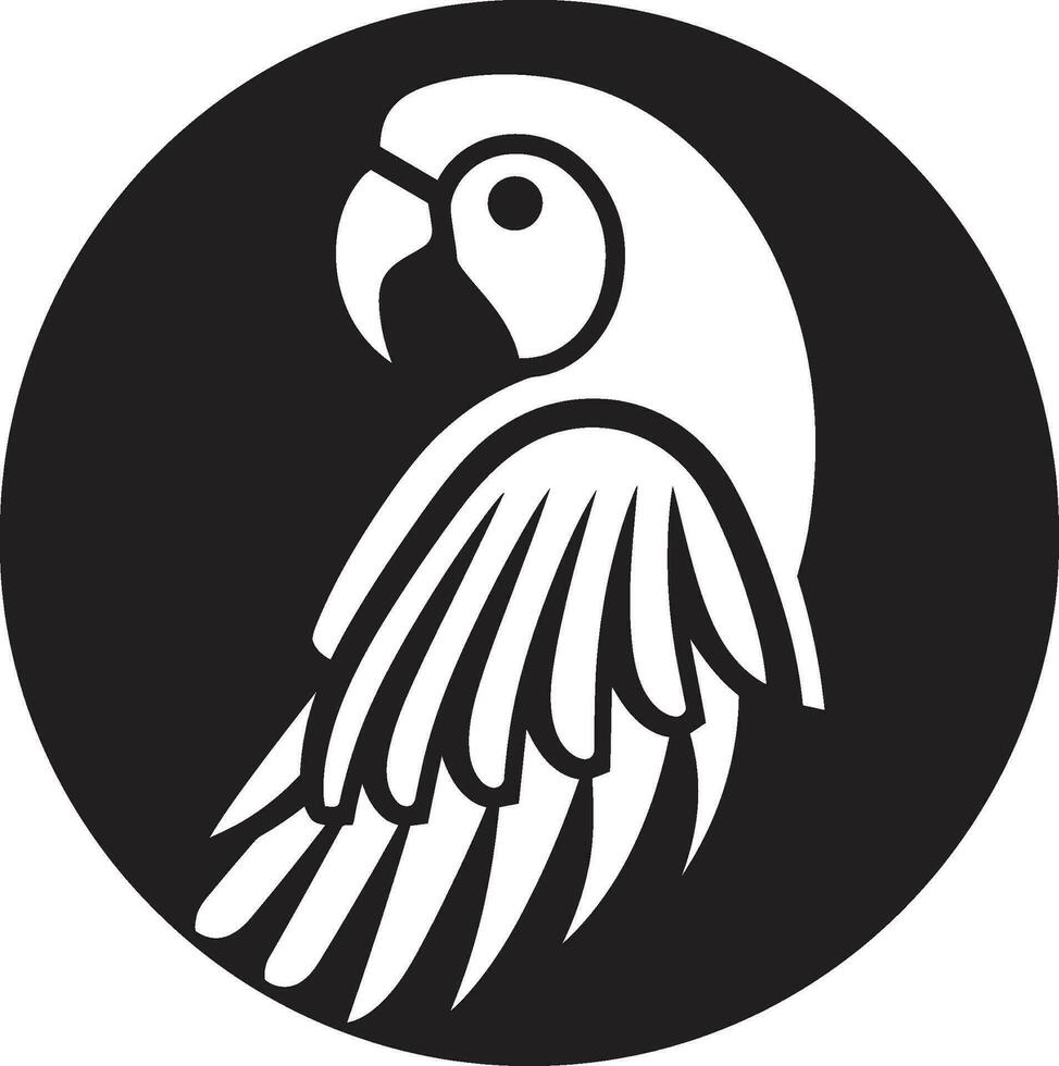 Parrot Majesty Iconic Logo Emblem Feathery Finesse Parrot Vector Icon
