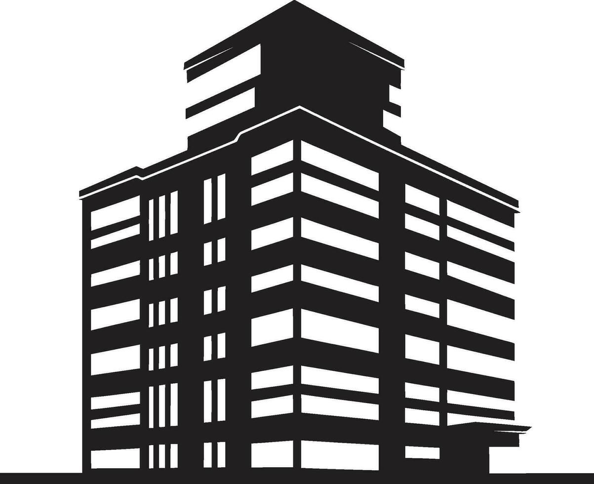 ToweringAura Artistic Building Vector Icon UrbanRise Sleek Vector Building Emblem