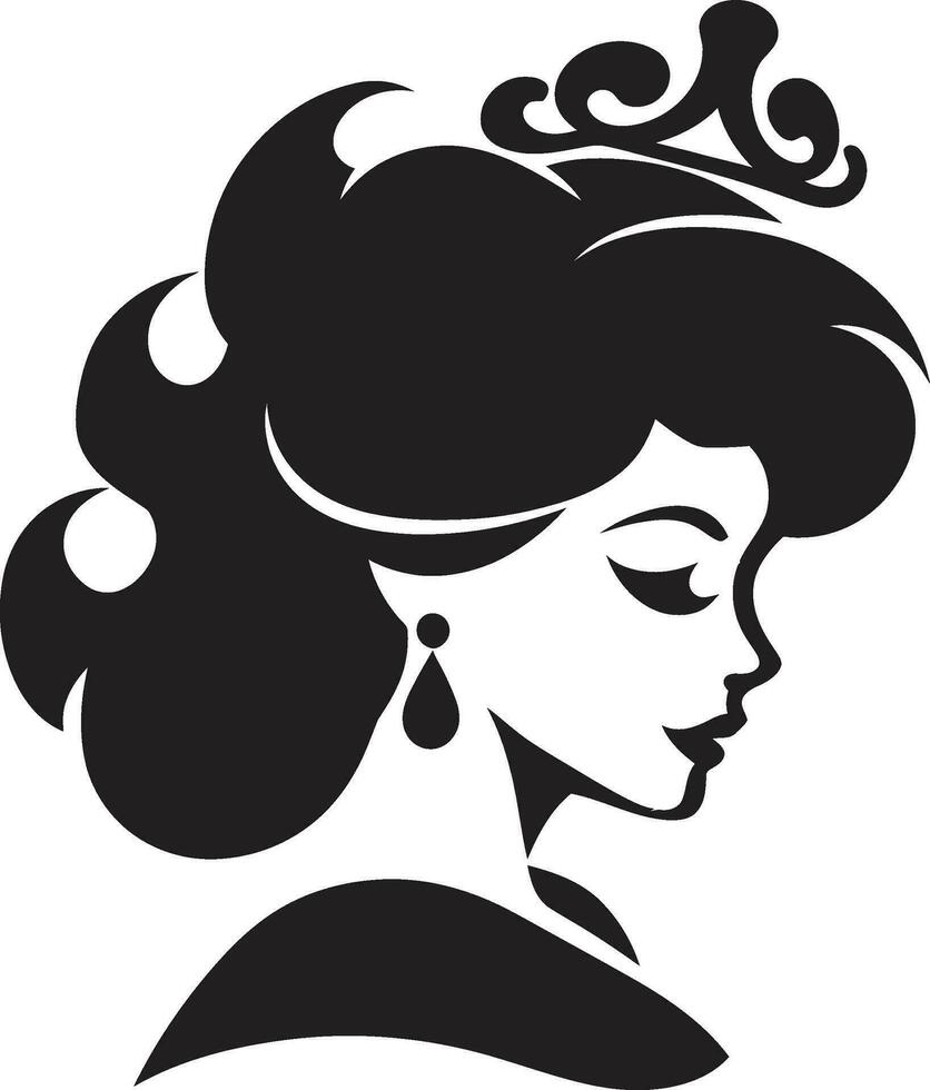 Regal Heiress Unveiled Iconic Logo Design Crowned Essence Logo Icon Vector