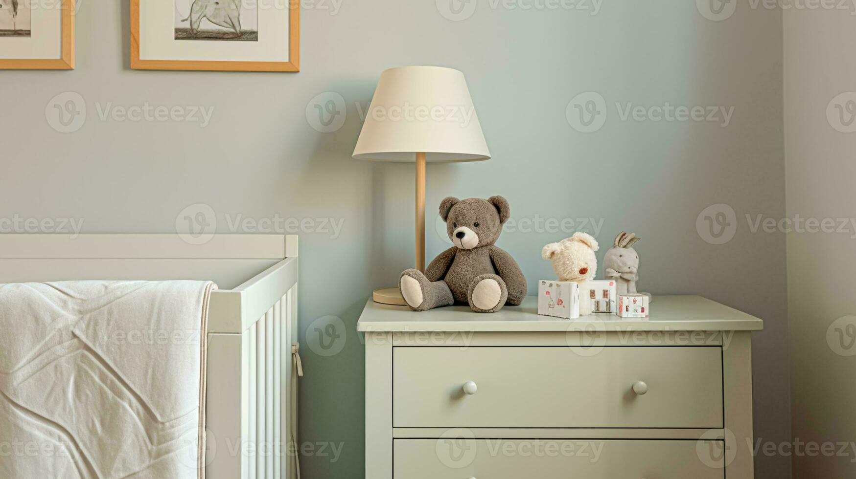 AI generated Baby room decor and interior design inspiration in the English countryside style cottage photo