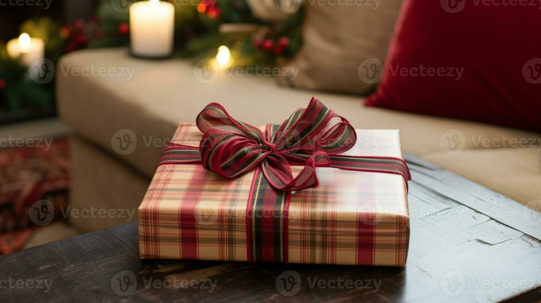 AI generated Christmas gift wrapping idea for boxing day and winter holidays in the English countryside tradition photo