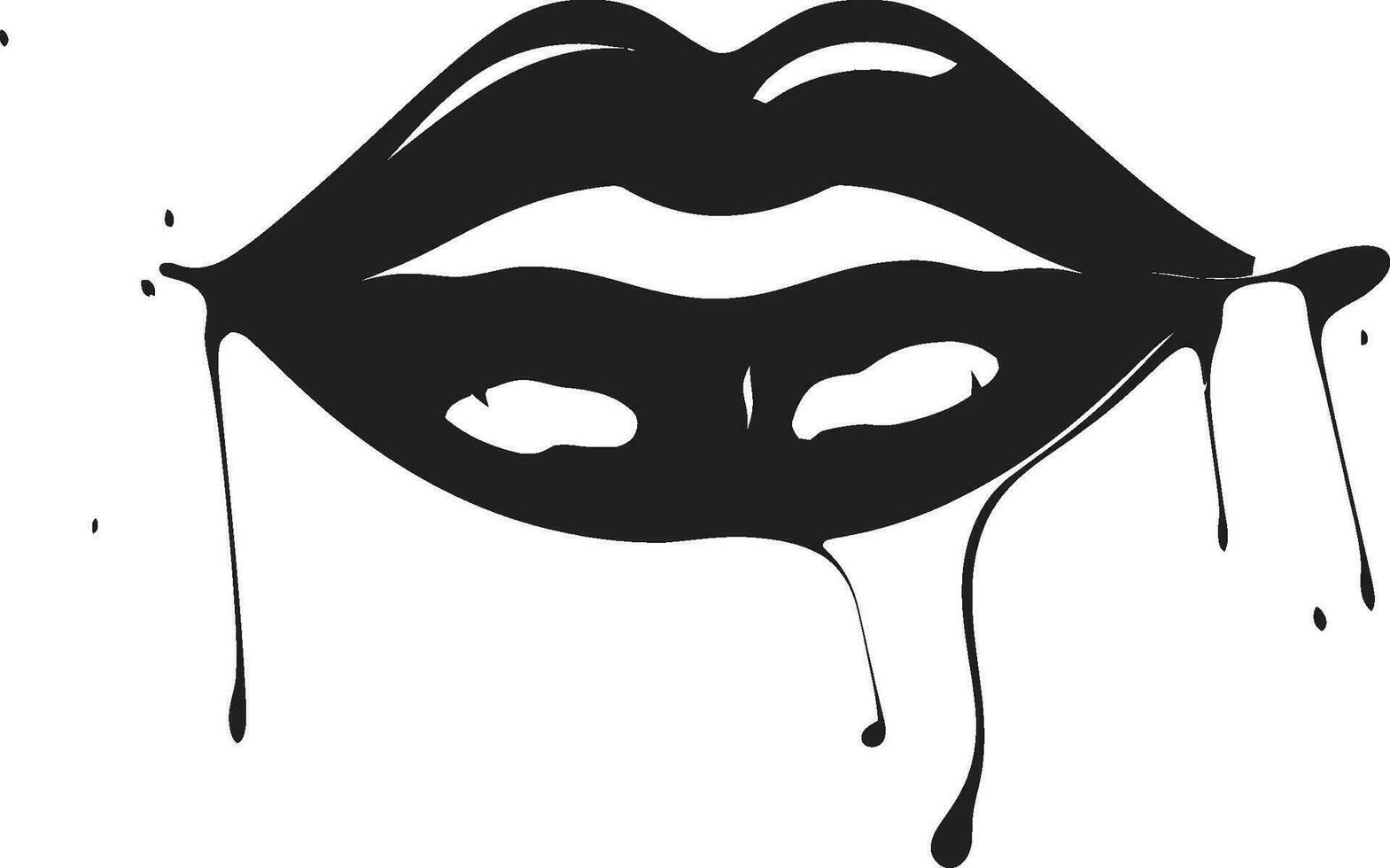 coqueto formar mujer labios emblema elegancia enigma lápiz labial icono vector