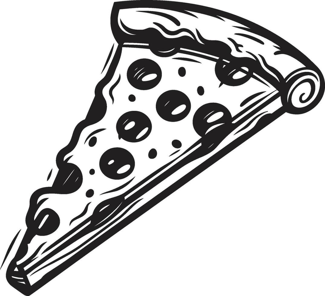Savory Slice Bliss Iconic Emblem Design Gourmet Pizza Wedge Charm Logo Vector Icon
