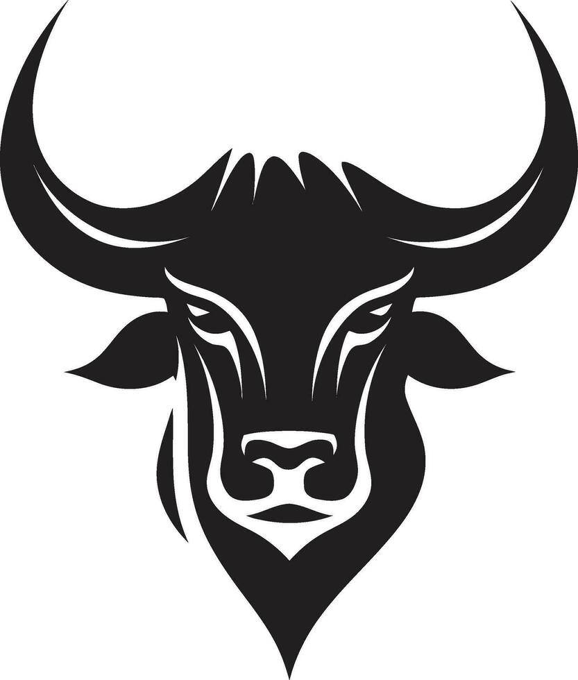 RagingBull Sleek Bull Head Symbol BullRage Elegant Vectorized Bull Head Icon vector