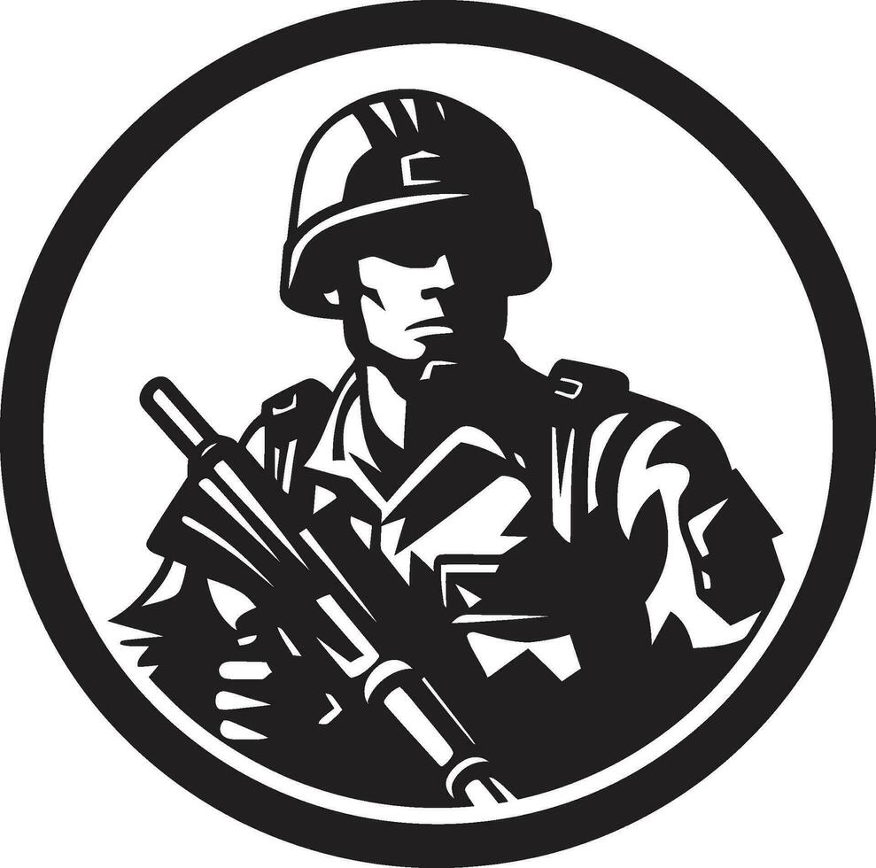 soldados vigor iluminado logo vector diseño valores vigilancia iluminado icónico emblema icono