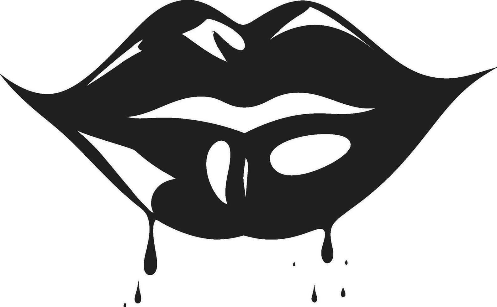 Lip Language Lipstick Emblem Kissable Key Female Lips Mark vector