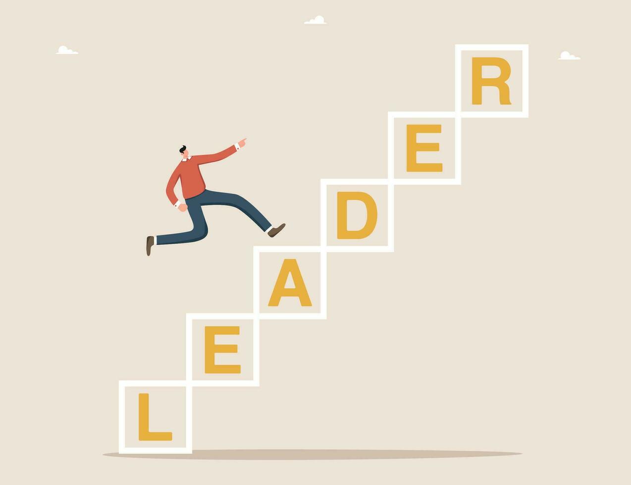 Man running up leader's cubes vector