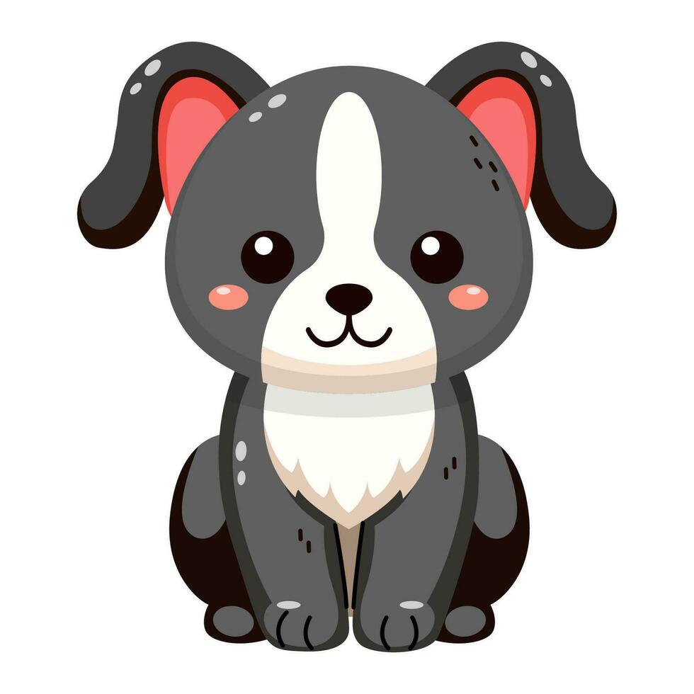 Cute black dog vector