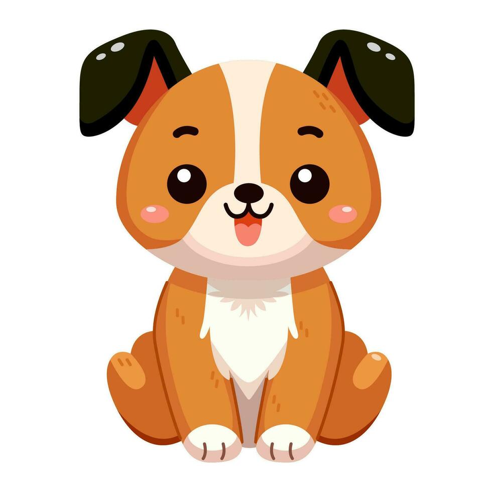 Cute orange dog vector