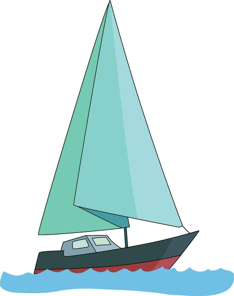 A ship sailing in water vector