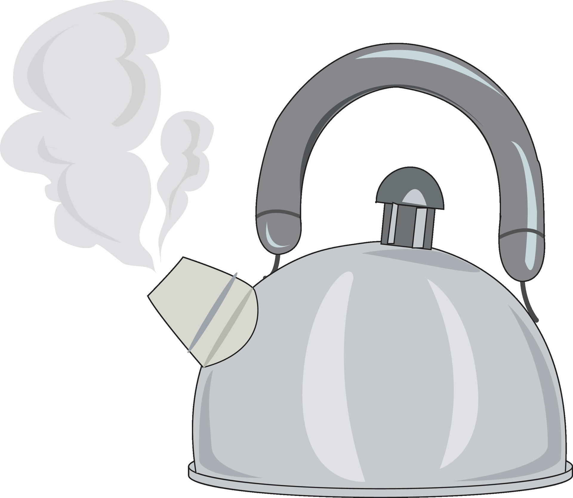 Vector illustration showing steam coming out from a tea kettle ...