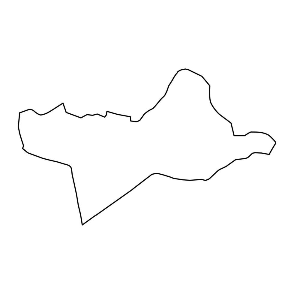 Wadi al Shatii district map, administrative division of Libya. Vector illustration.