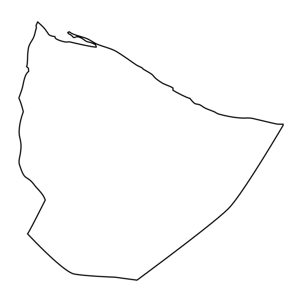 Nuqat al Khams district map, administrative division of Libya. Vector illustration.