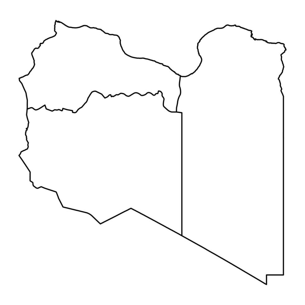 Libya map with Provinces. Vector illustration.