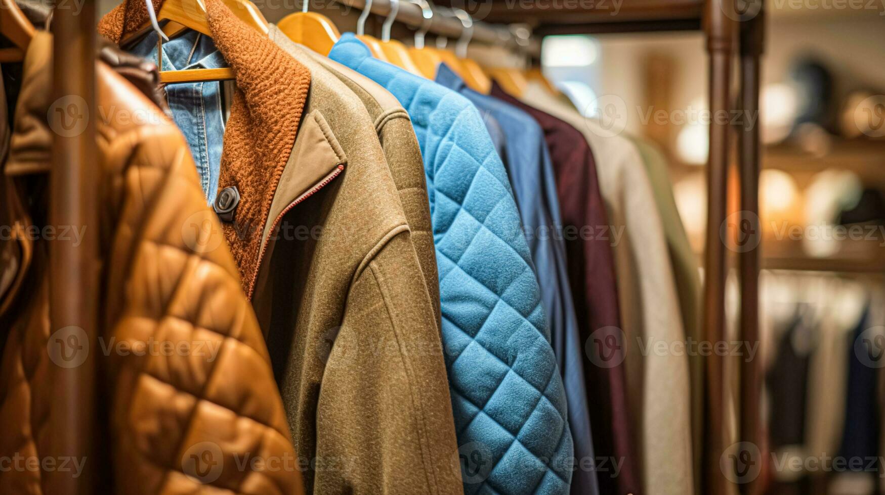ai generado ropa de caballero Tienda en Inglés campo estilo, otoño invierno ropa colección foto