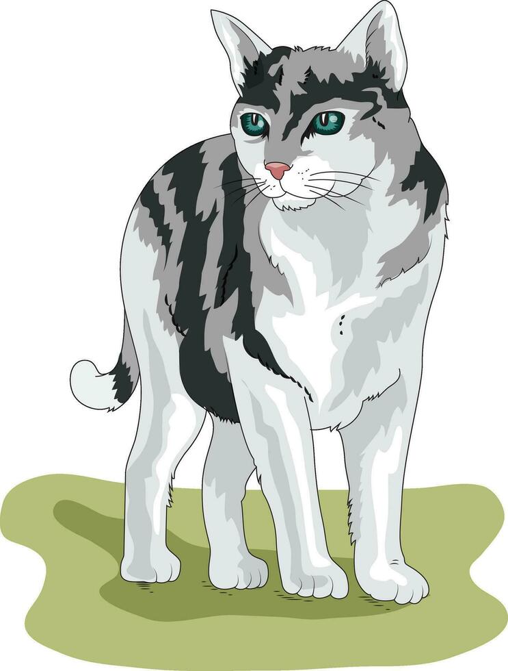 Cute cat looking at the side vector