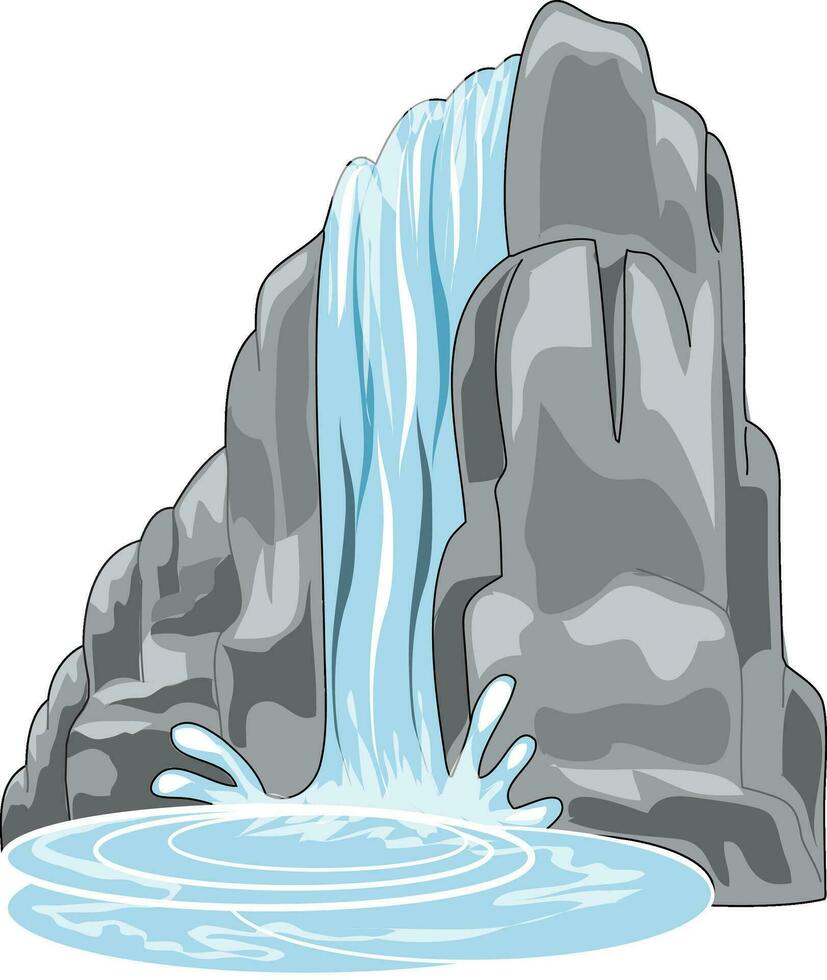 Water flowing from the mountain to the stream vector