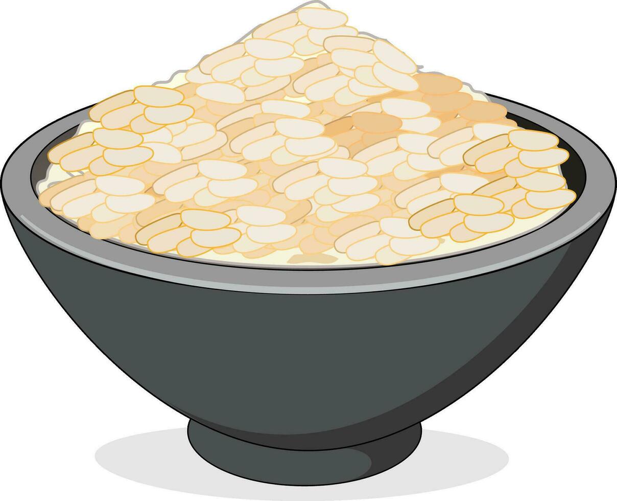 A bowl of rice vector