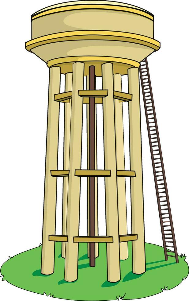 Concrete water tank vector illustration