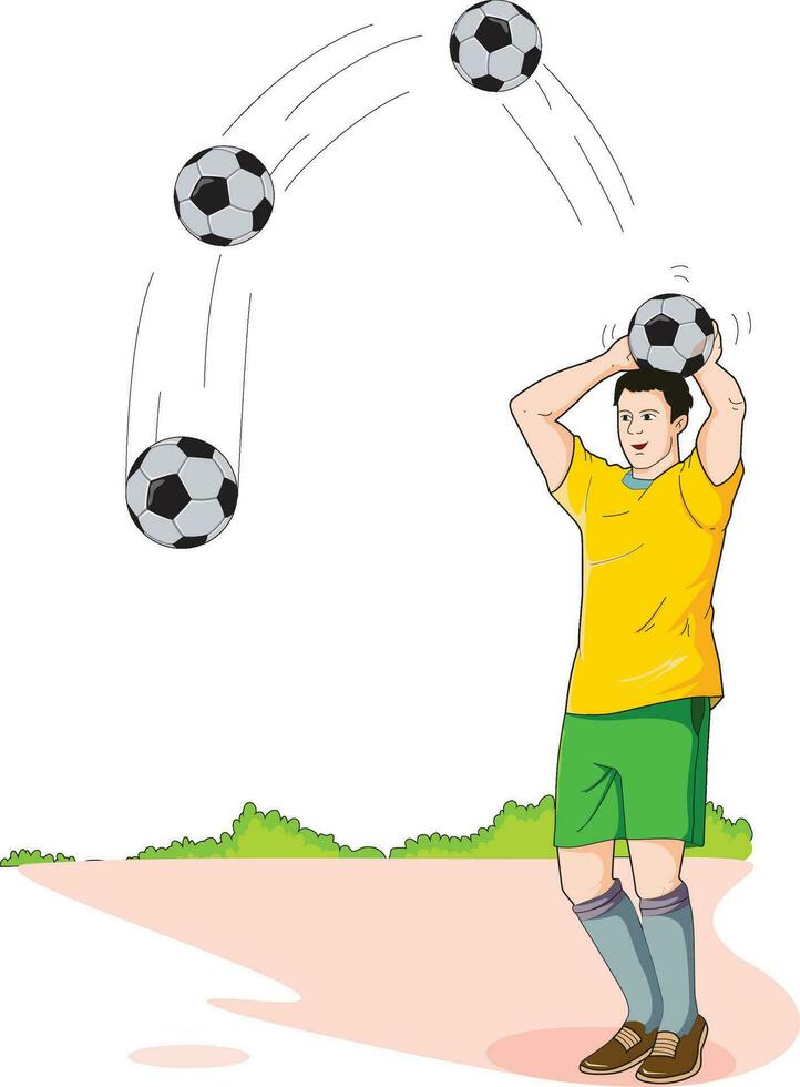 Football player throwing football while standing vector